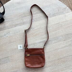 Fossil Voyager Crossbody Medium Brown